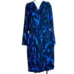 BANANA REPUBLIC BOLD PRINT BLUE SUEPLICE DRESS